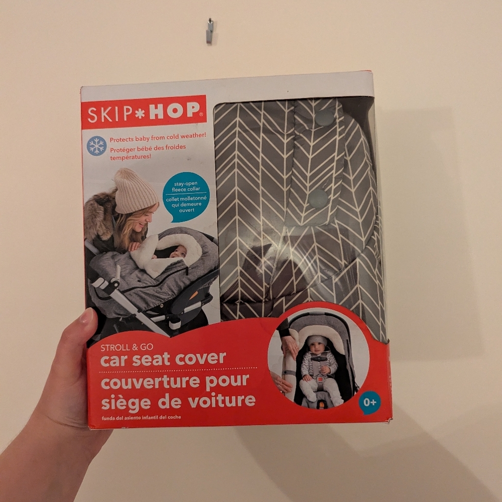 Skip Hop Gray and White Car Seat Cover